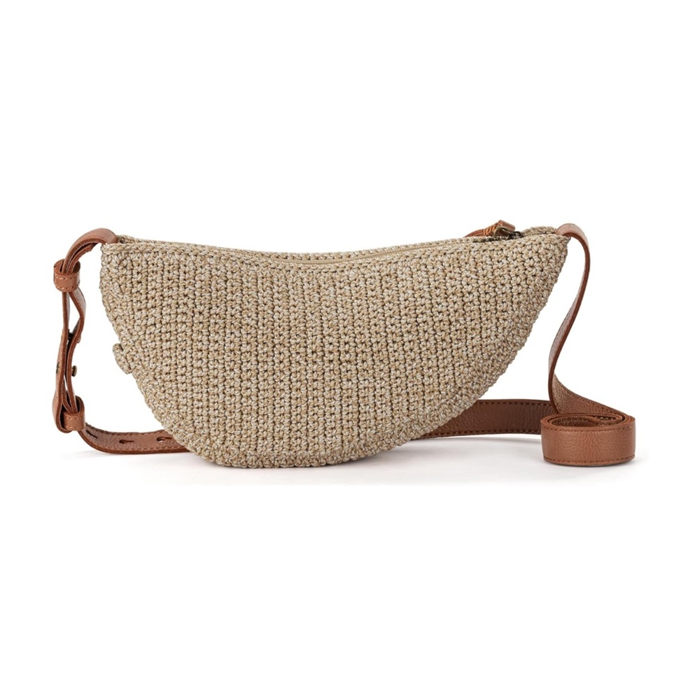 New The Sak Tess Gen Sling Purse Tan and Brown Crochet Bag - Picture 6 of 13